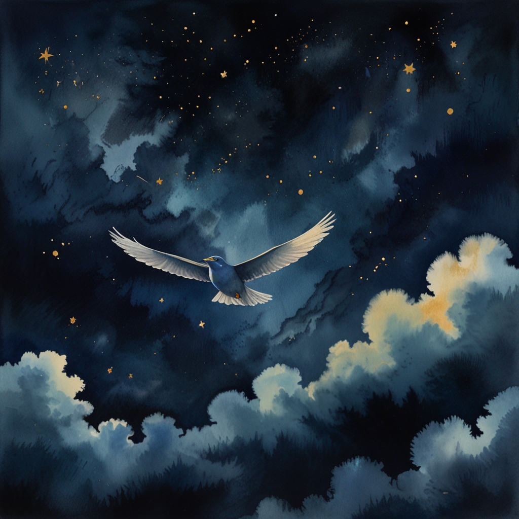 Airplane — a dream symbol, watercolor illustration