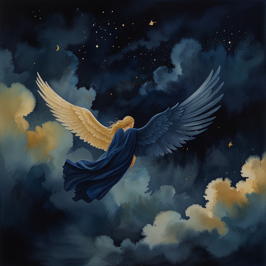 Angel — a dream symbol, watercolor illustration