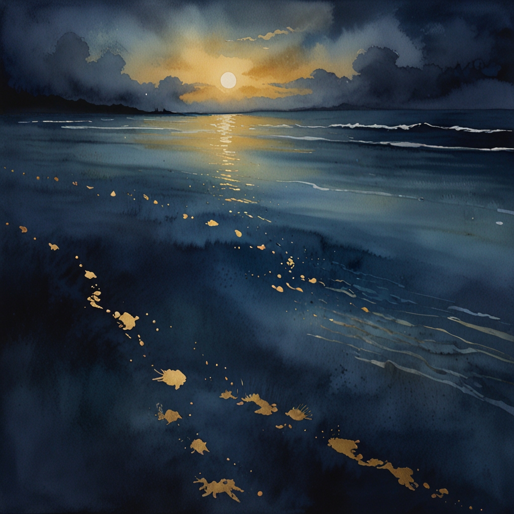 Beach — a dream symbol, watercolor illustration