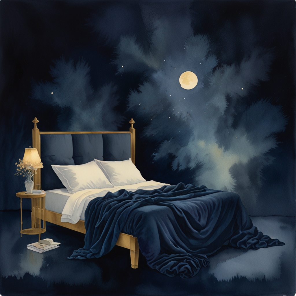 Bedroom — a dream symbol, watercolor illustration