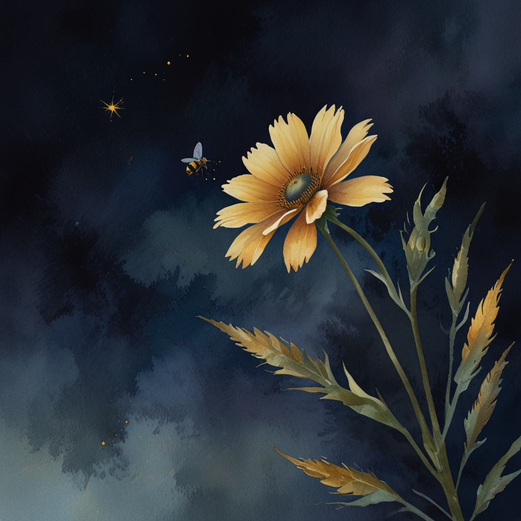 Bee — a dream symbol, watercolor illustration