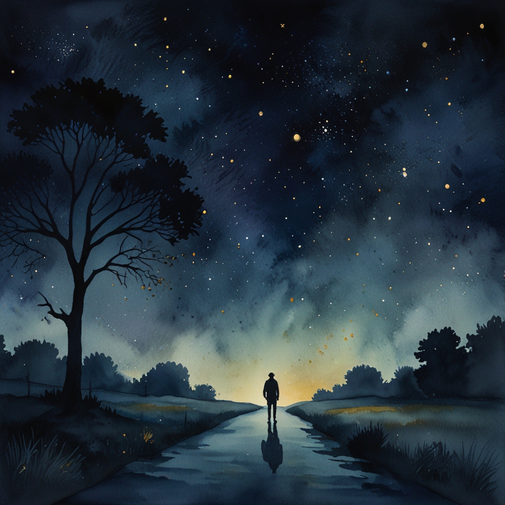 Being lost — a dream symbol, watercolor illustration
