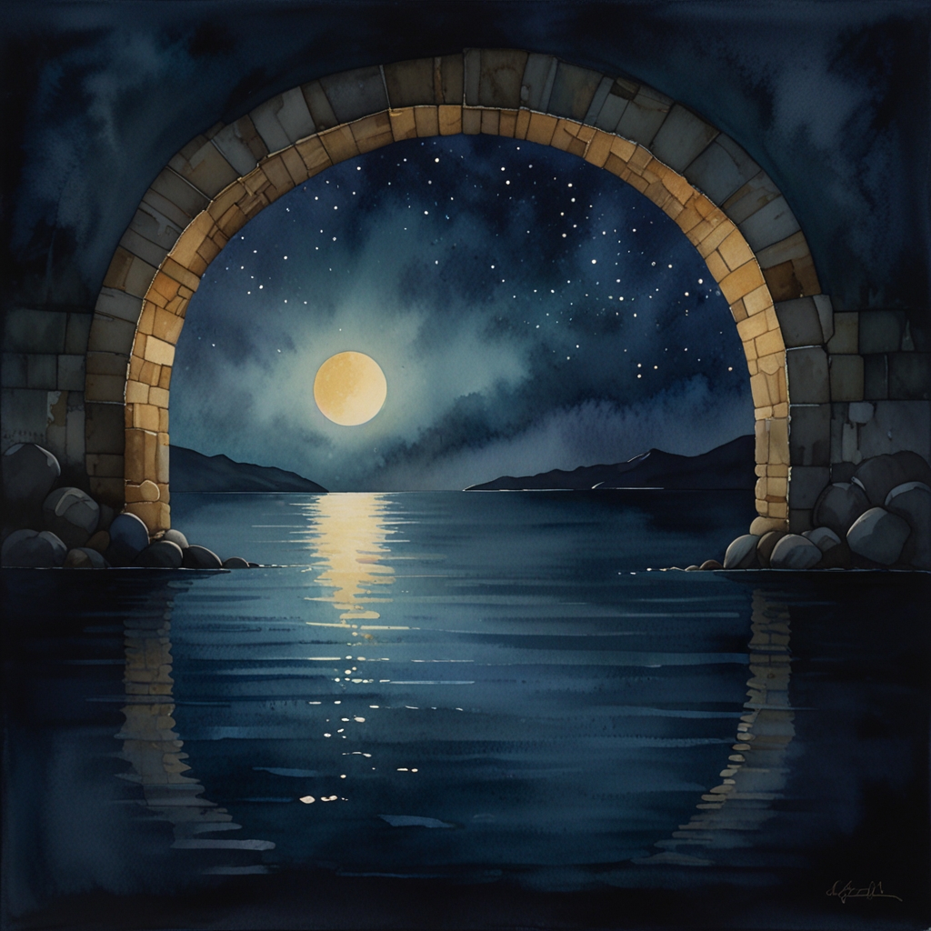 Bridge — a dream symbol, watercolor illustration
