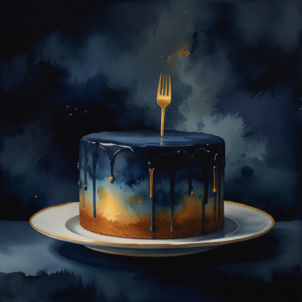 Cake — a dream symbol, watercolor illustration
