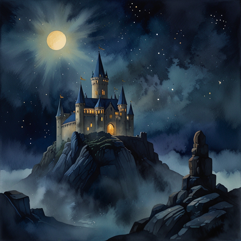 Castle — a dream symbol, watercolor illustration