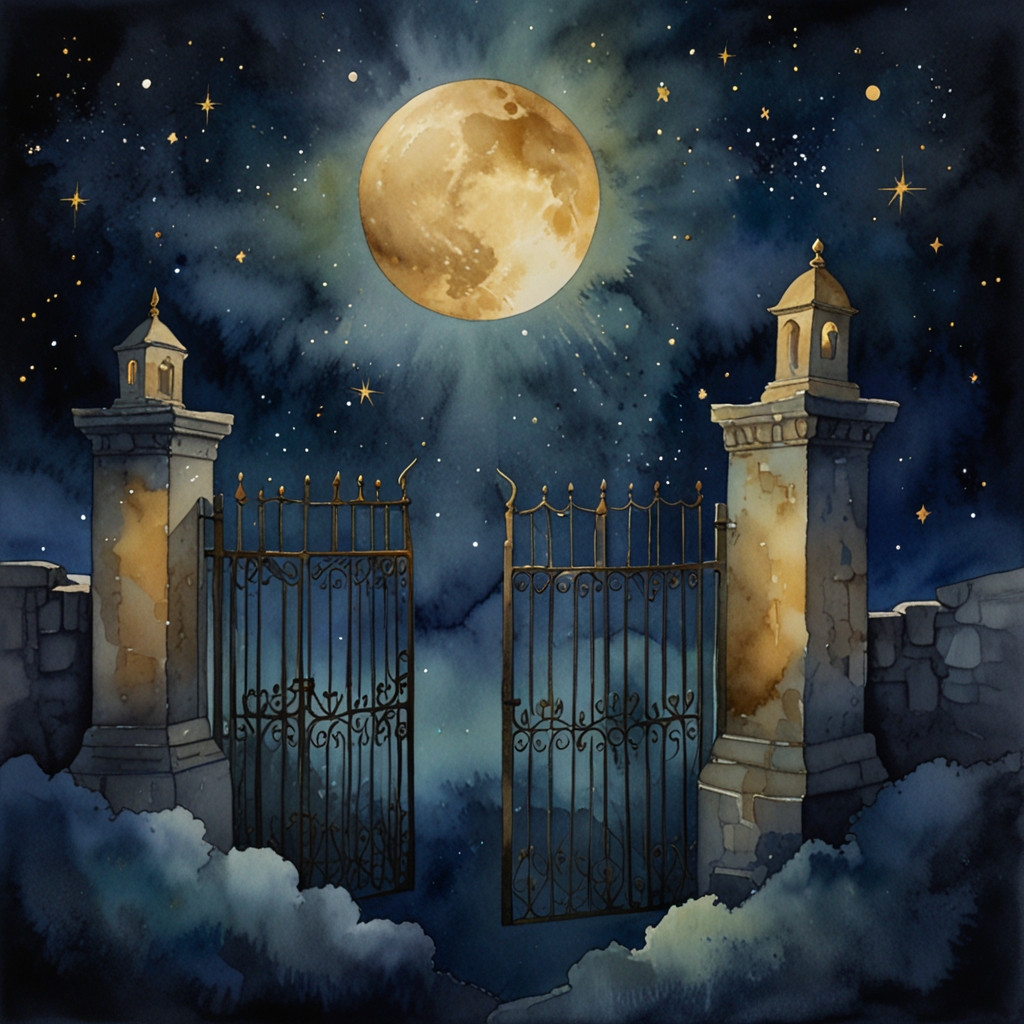 Cemetery — a dream symbol, watercolor illustration