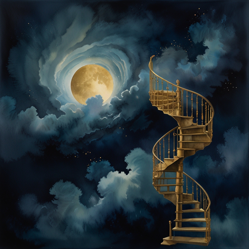 Climbing — a dream symbol, watercolor illustration