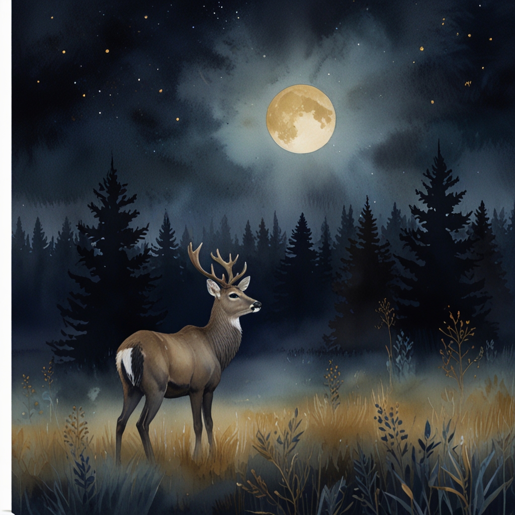 Deer — a dream symbol, watercolor illustration