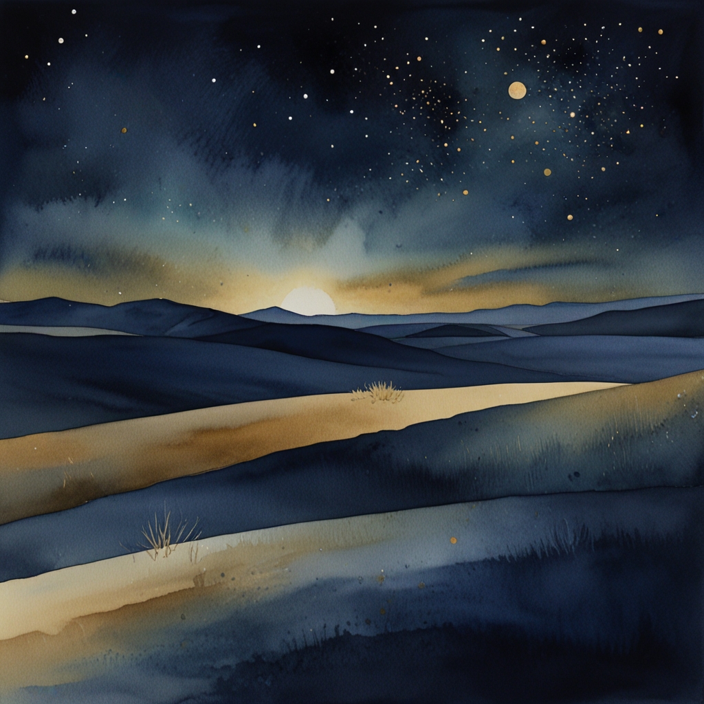 Desert — a dream symbol, watercolor illustration