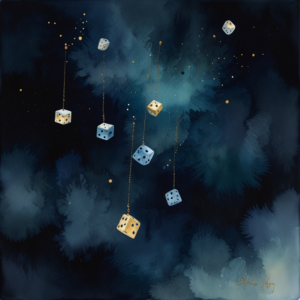 Dice — a dream symbol, watercolor illustration
