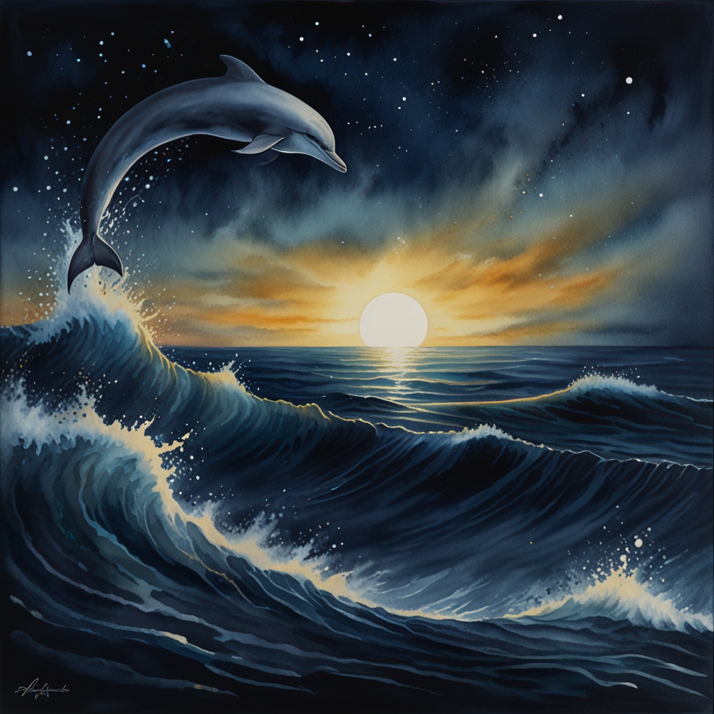 Dolphin — a dream symbol, watercolor illustration