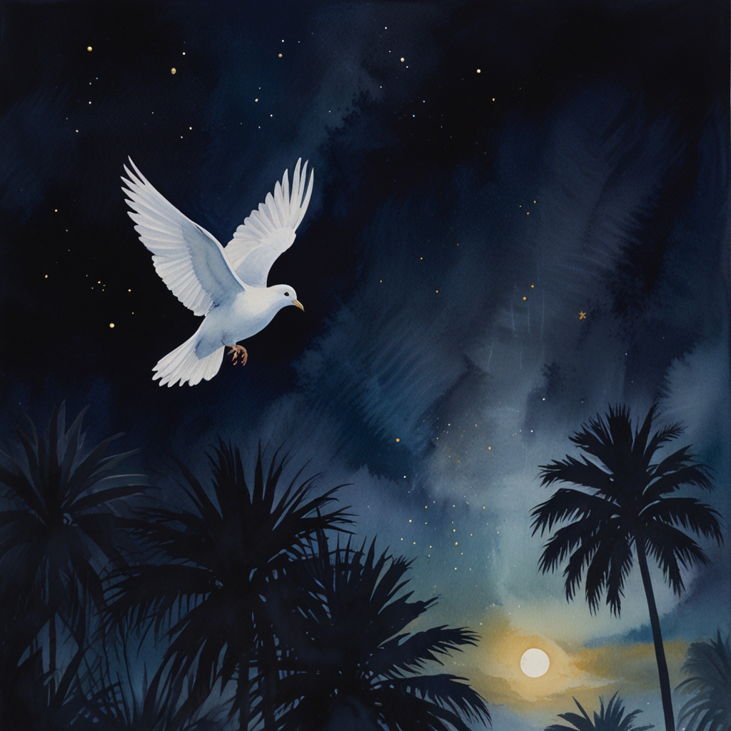 Dove — a dream symbol, watercolor illustration