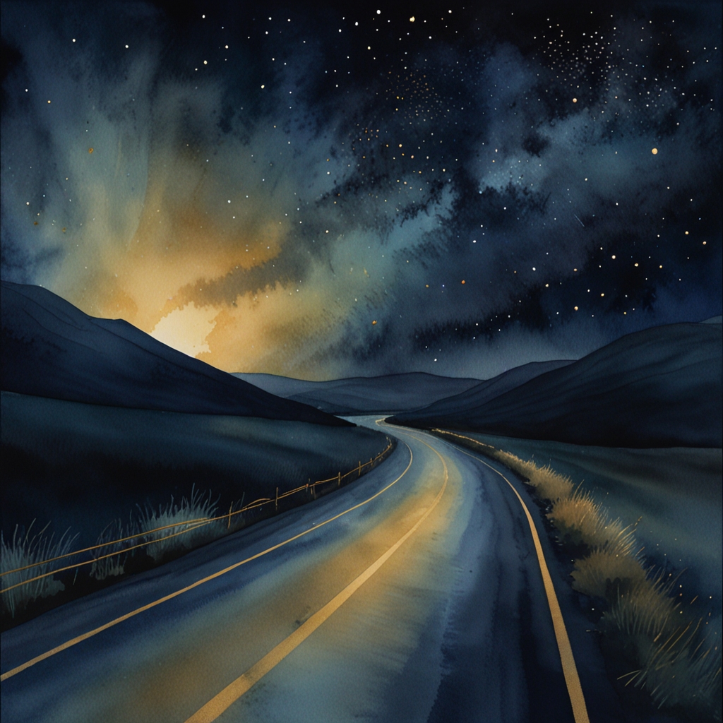 Driving — a dream symbol, watercolor illustration