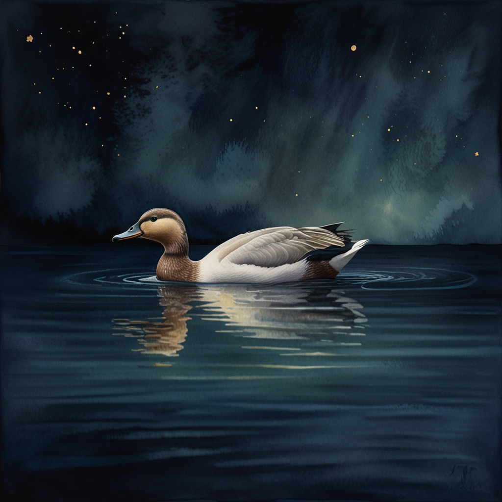 Duck — a dream symbol, watercolor illustration