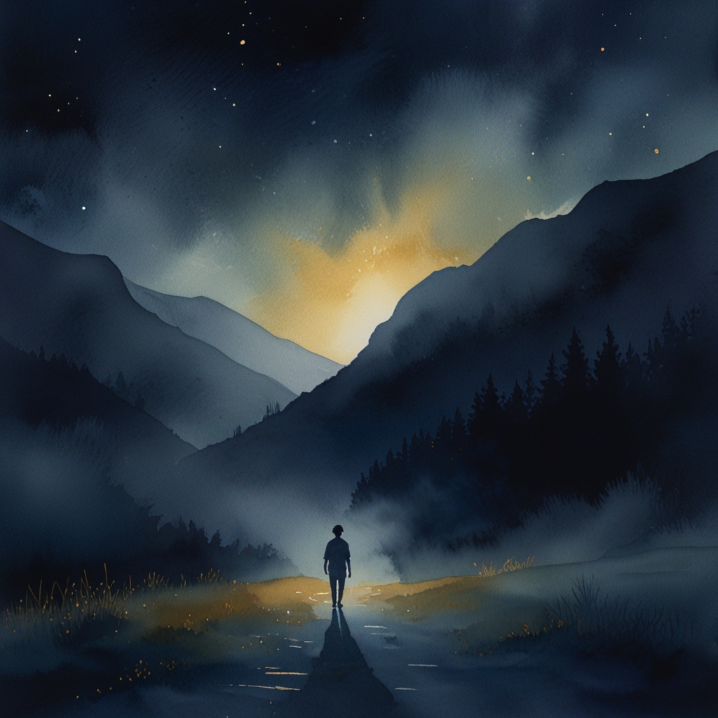 Escape — a dream symbol, watercolor illustration