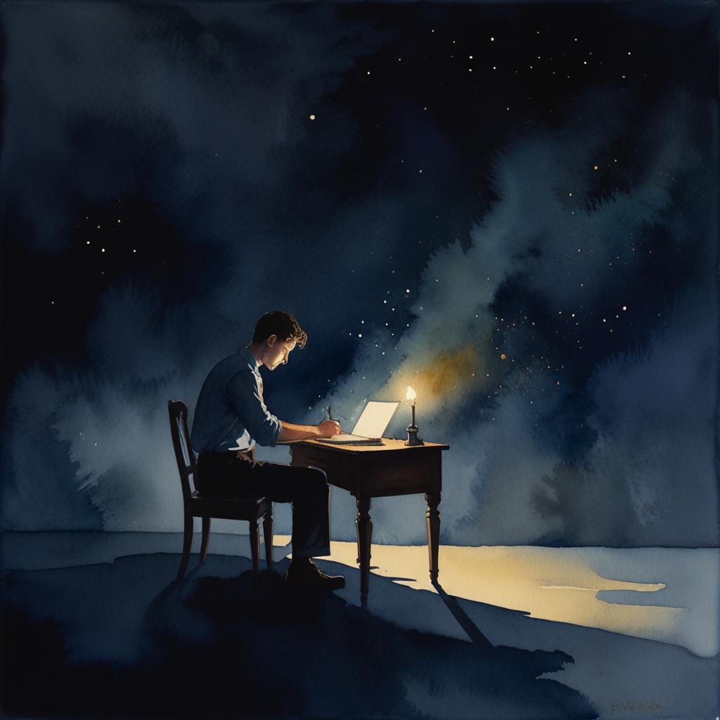 Exam or test — a dream symbol, watercolor illustration