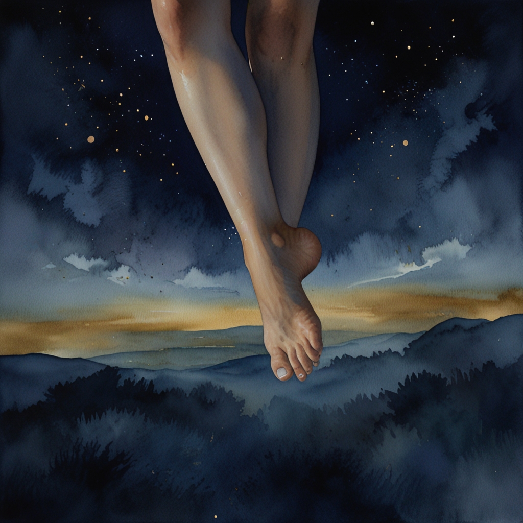 Feet — a dream symbol, watercolor illustration