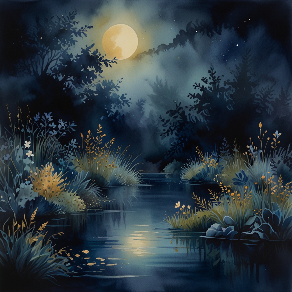 Flood — a dream symbol, watercolor illustration