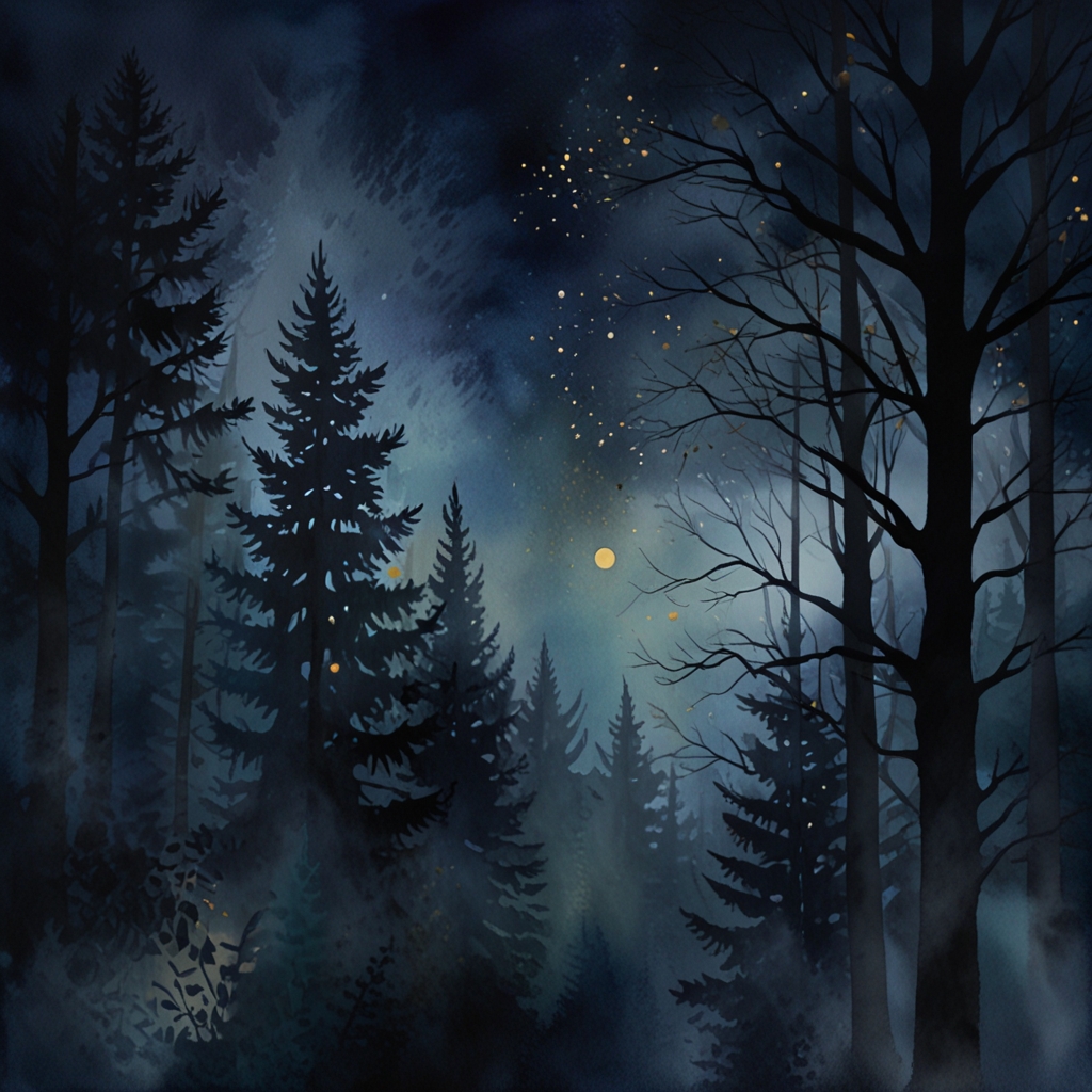 Forest — a dream symbol, watercolor illustration