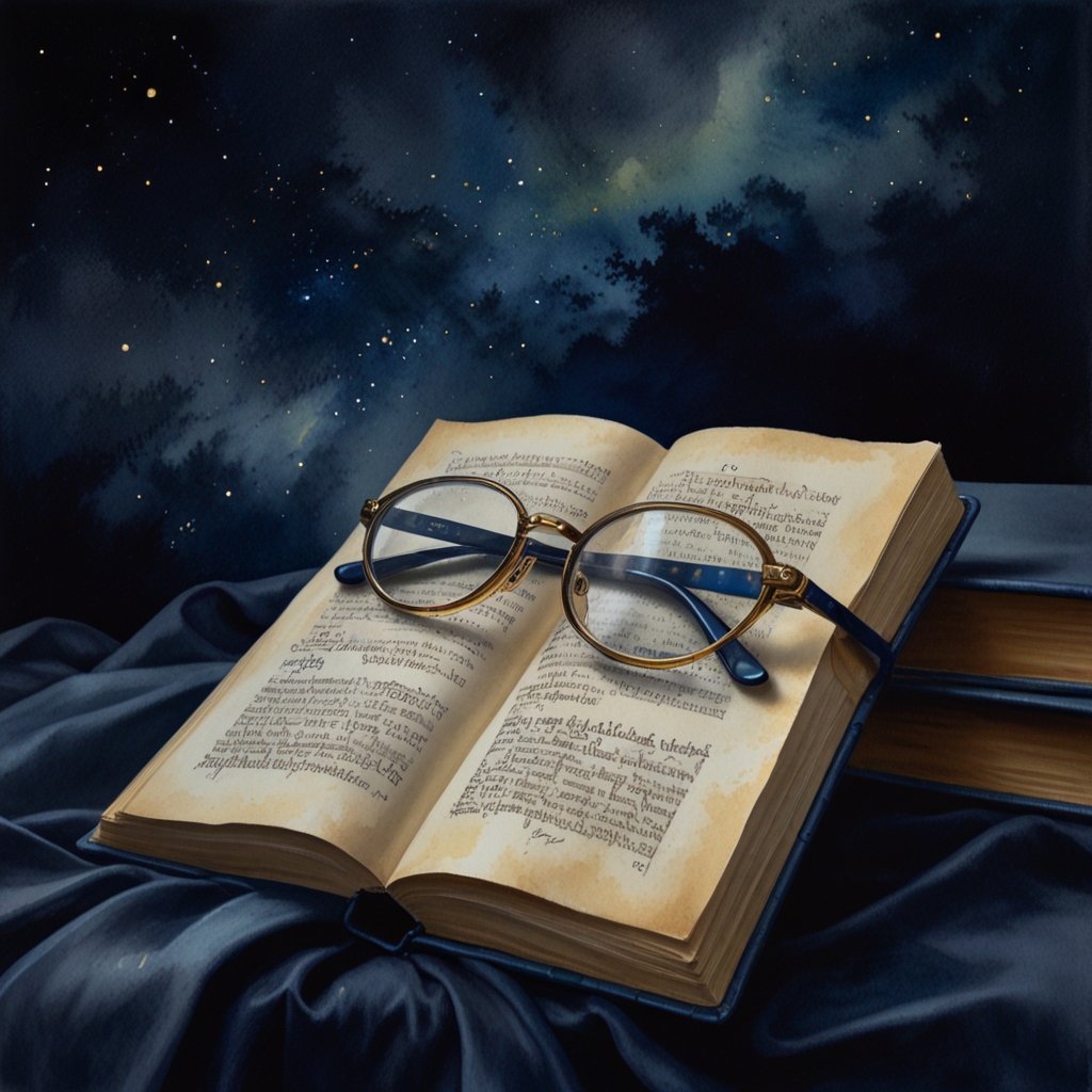Glasses — a dream symbol, watercolor illustration