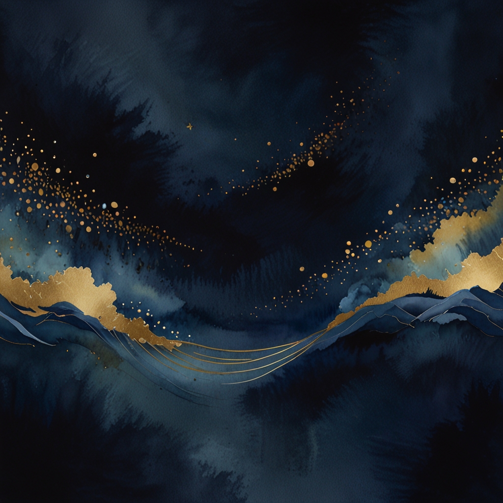 The color gold — a dream symbol, watercolor illustration