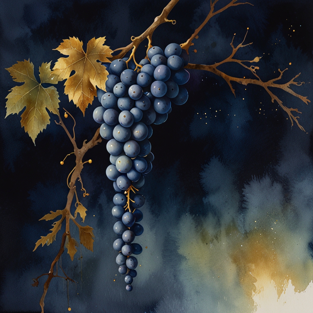 Grapes — a dream symbol, watercolor illustration