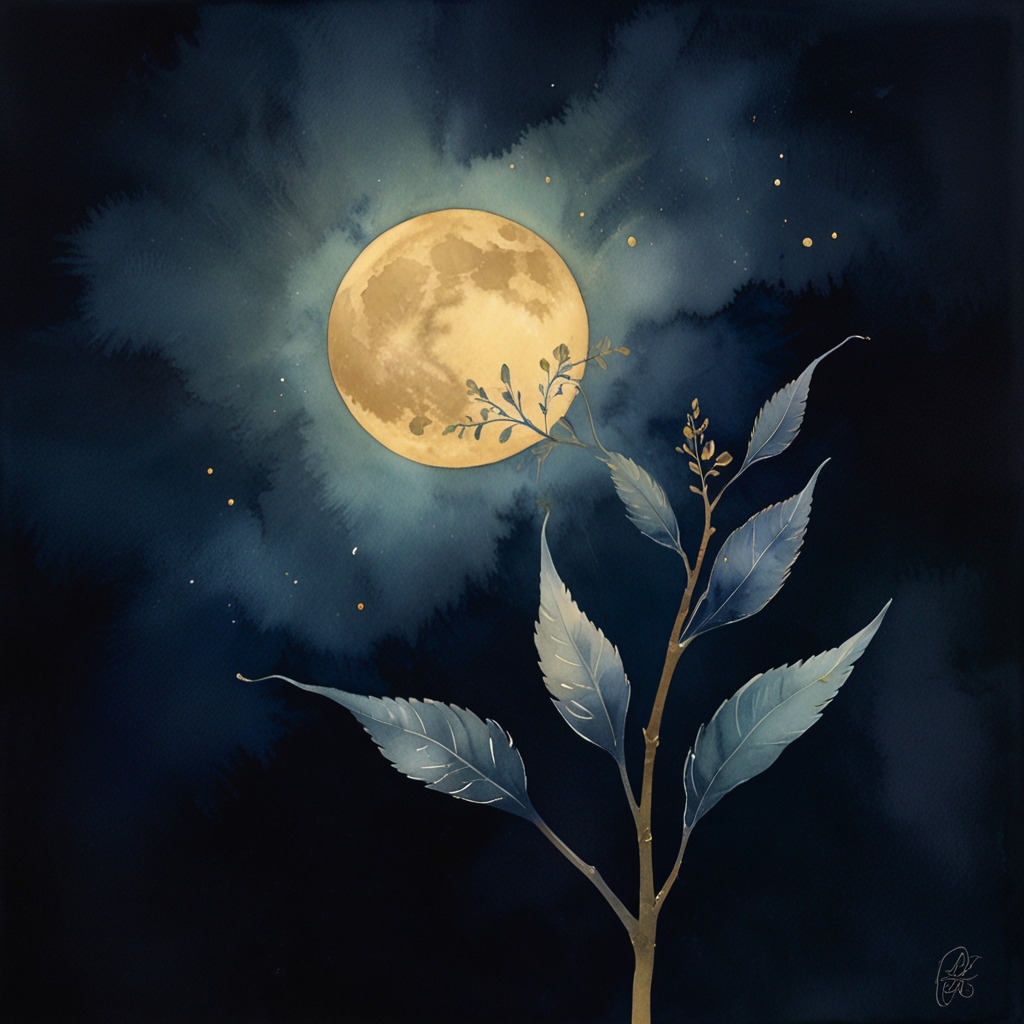 The color green — a dream symbol, watercolor illustration