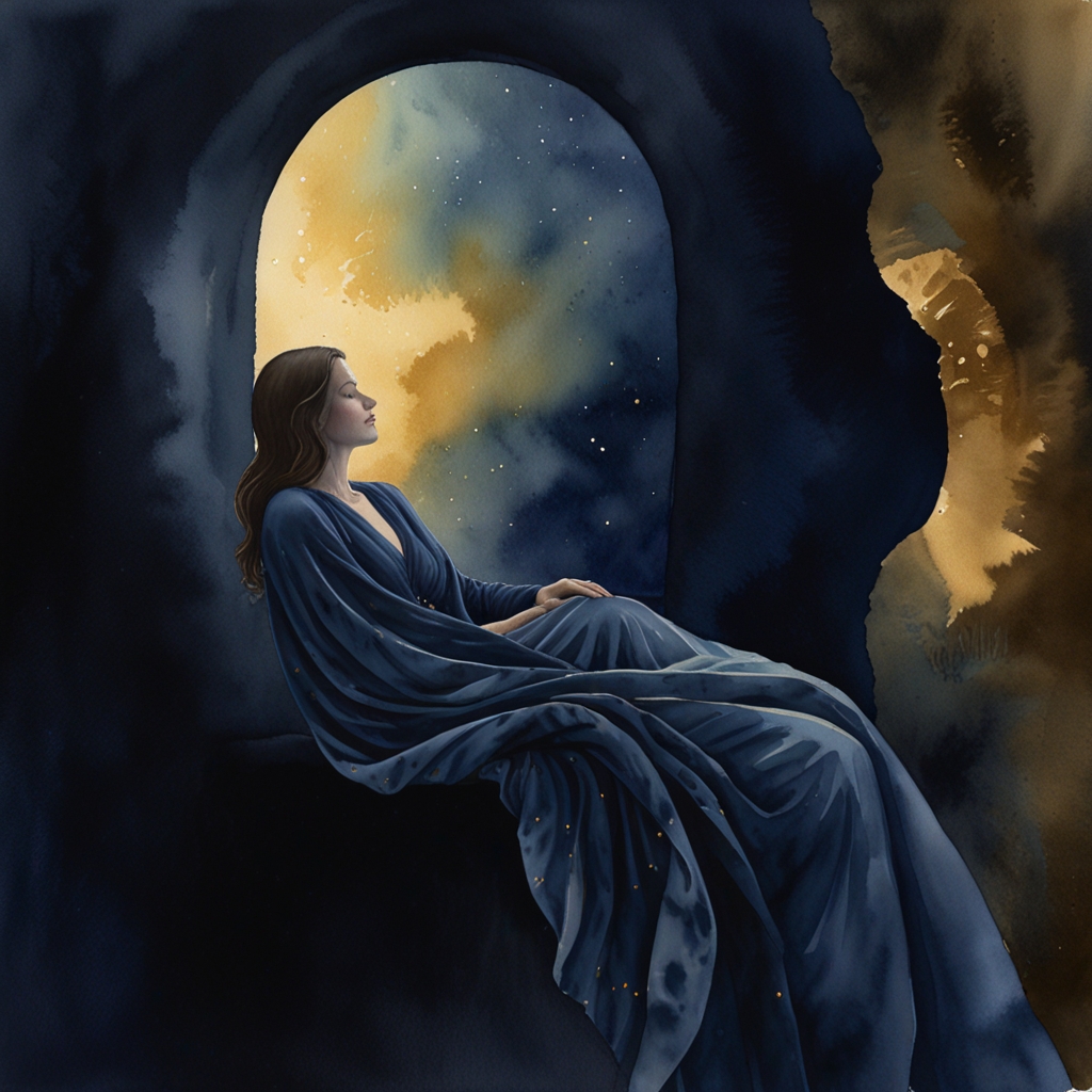 Hiding — a dream symbol, watercolor illustration