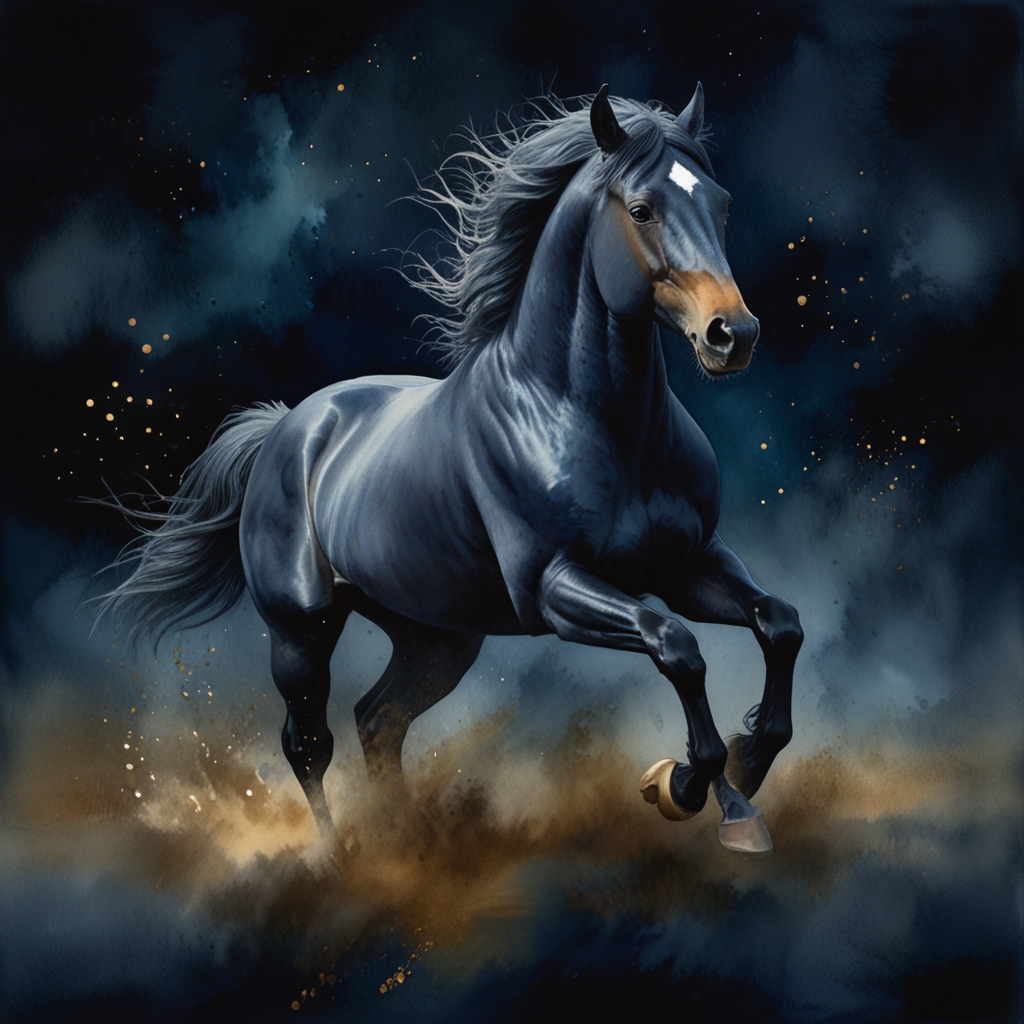 Horse — a dream symbol, watercolor illustration