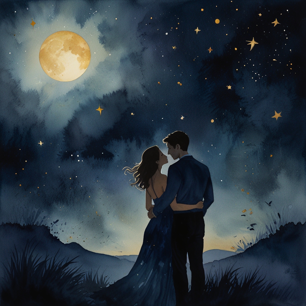 Kiss — a dream symbol, watercolor illustration