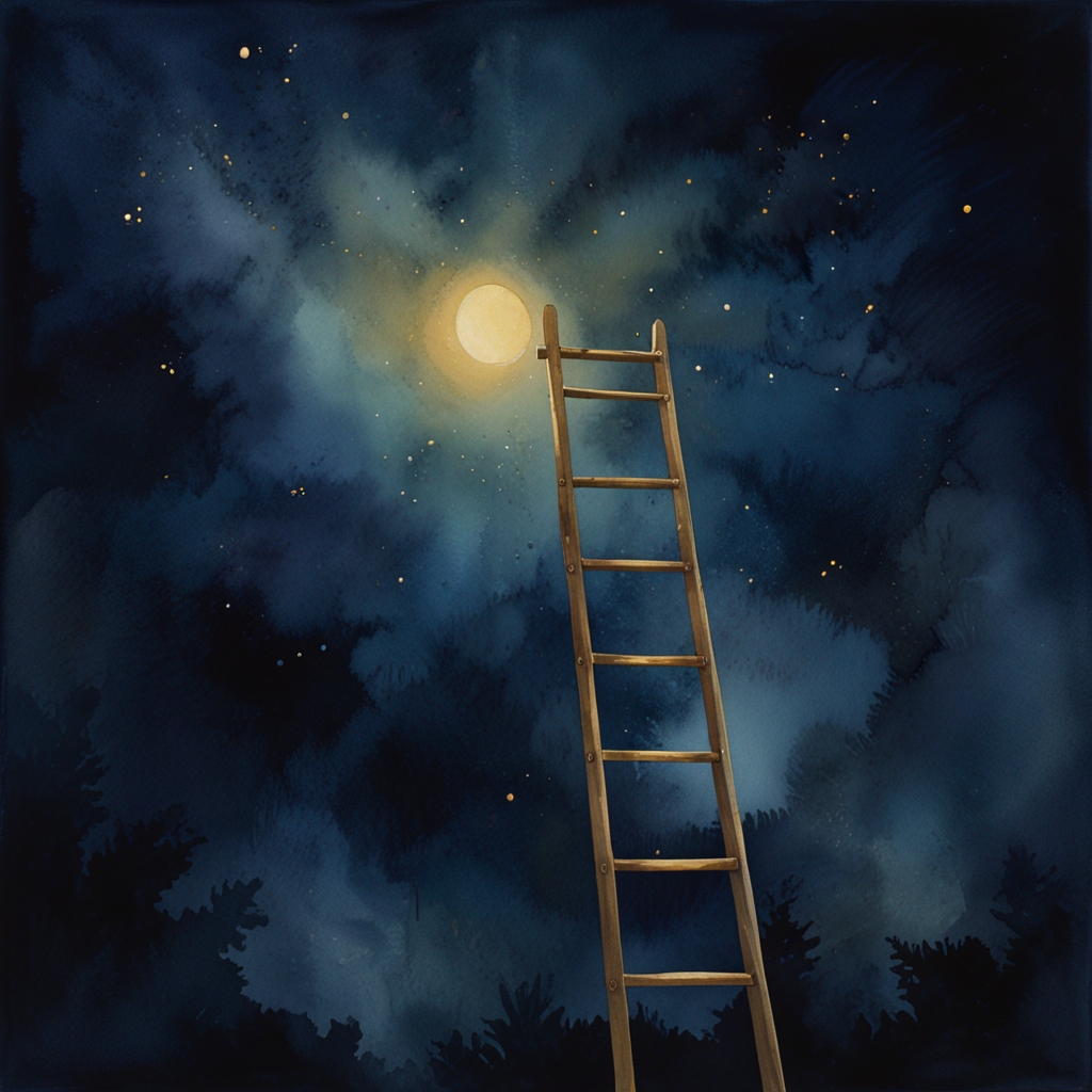 Ladder — a dream symbol, watercolor illustration