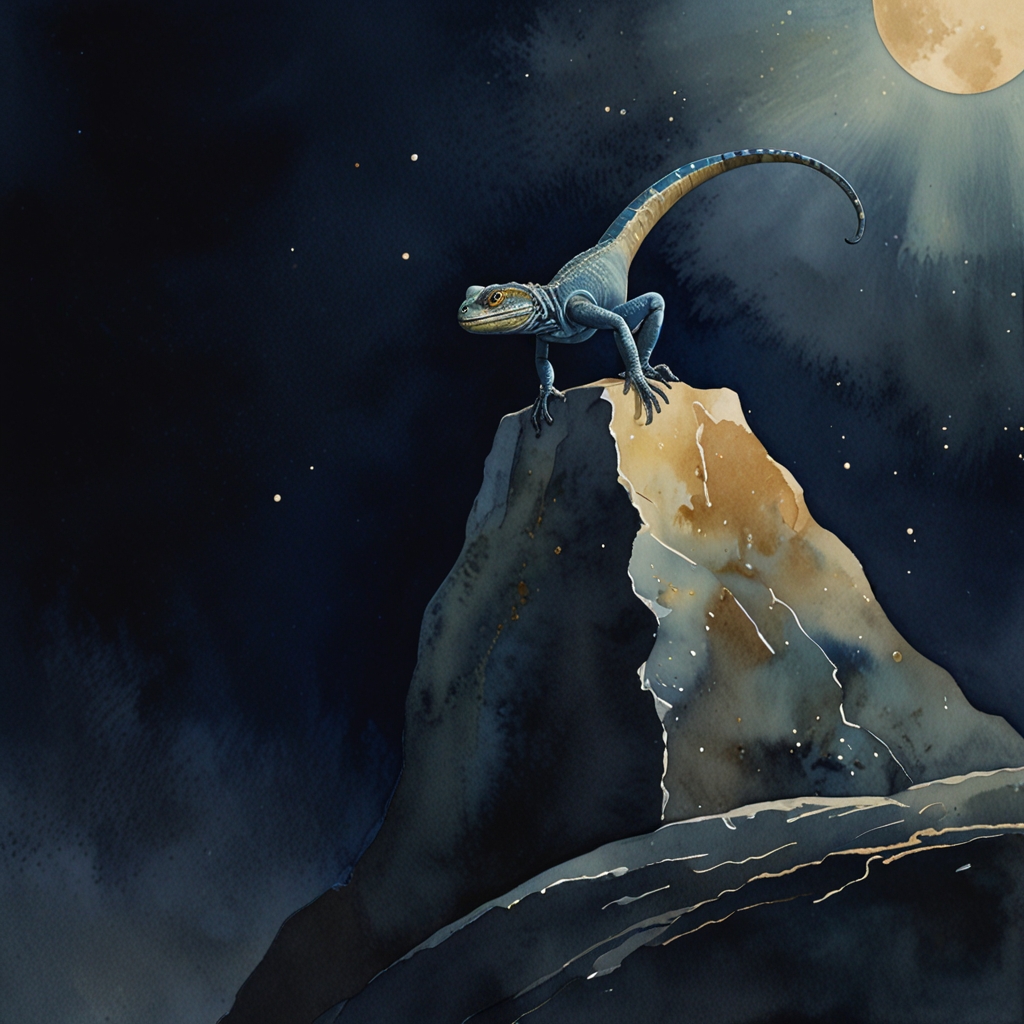 Lizard — a dream symbol, watercolor illustration