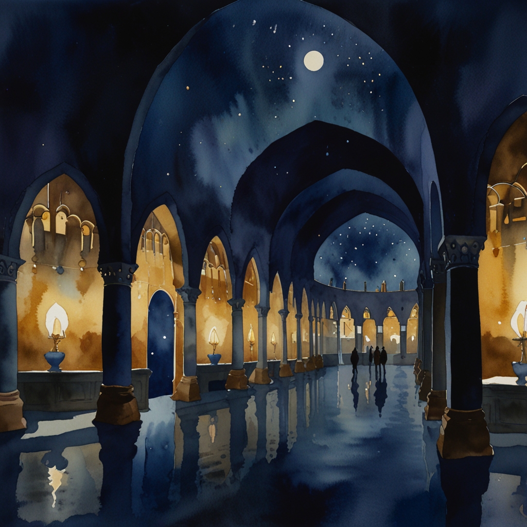 Market — a dream symbol, watercolor illustration