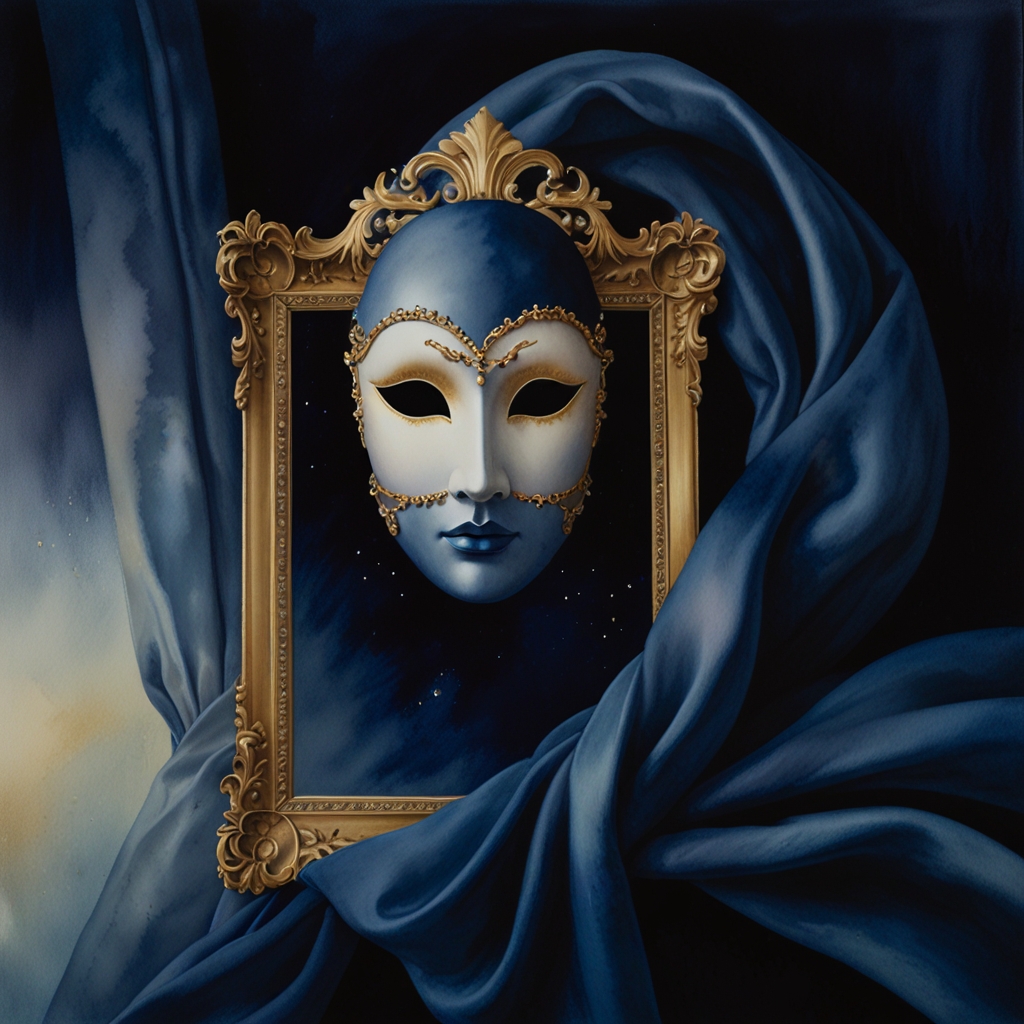 Mask — a dream symbol, watercolor illustration