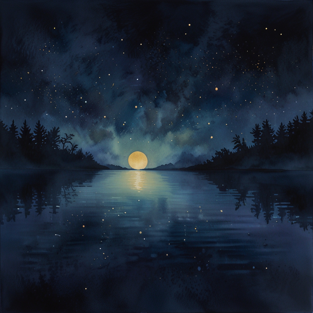 Mirror — a dream symbol, watercolor illustration