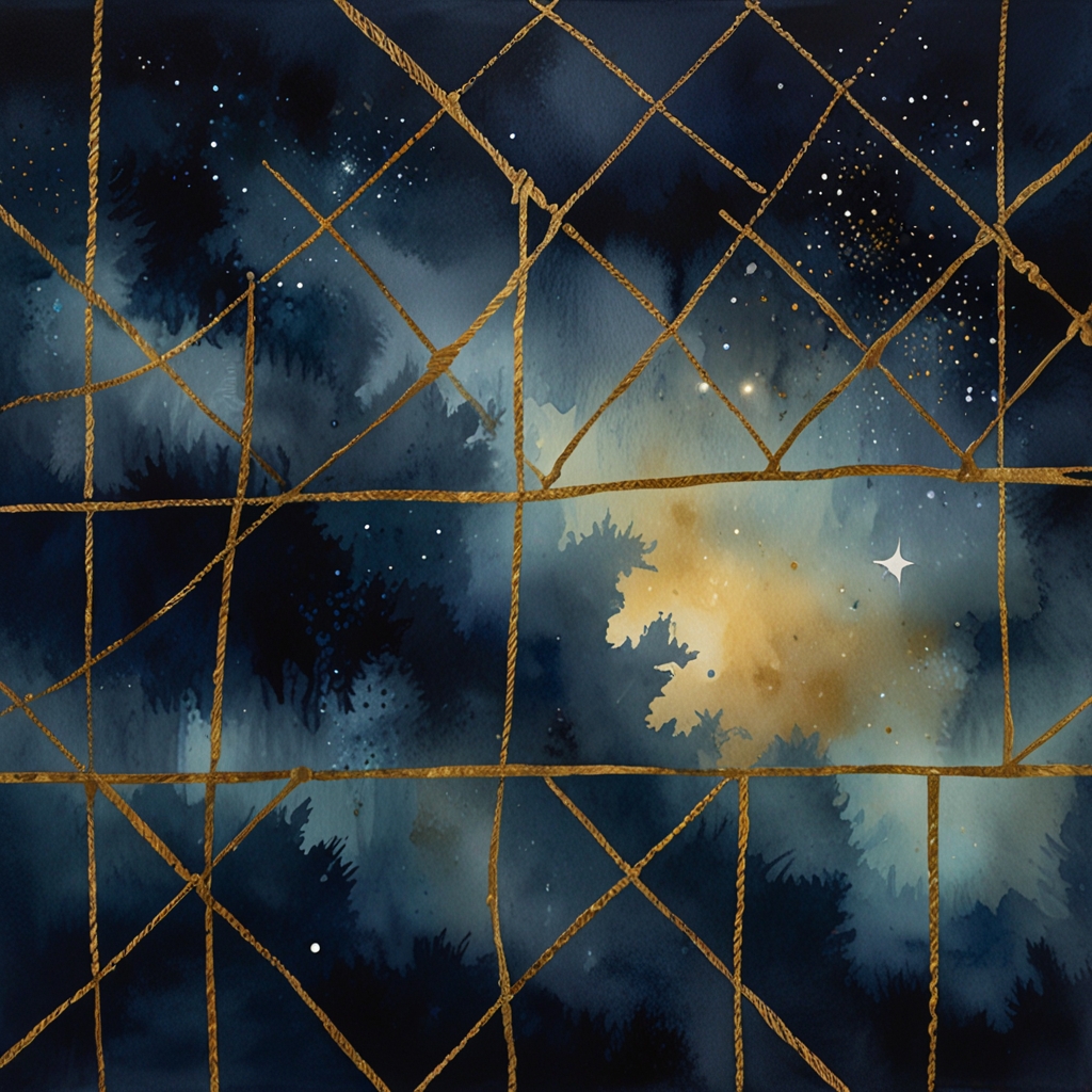 Net — a dream symbol, watercolor illustration