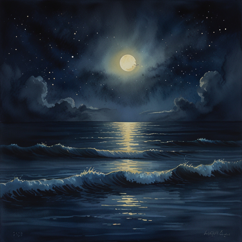 Ocean — a dream symbol, watercolor illustration