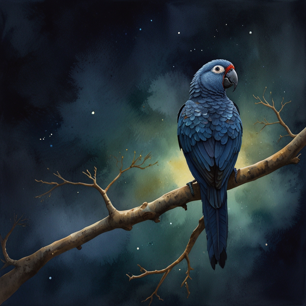 Parrot — a dream symbol, watercolor illustration