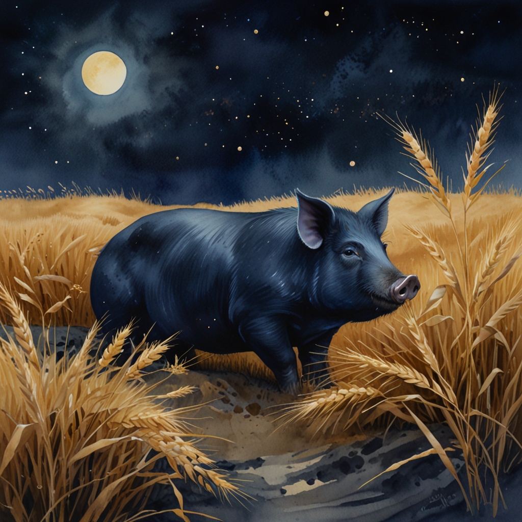 Pig — a dream symbol, watercolor illustration