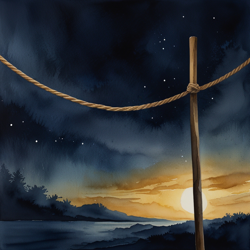 Rope — a dream symbol, watercolor illustration