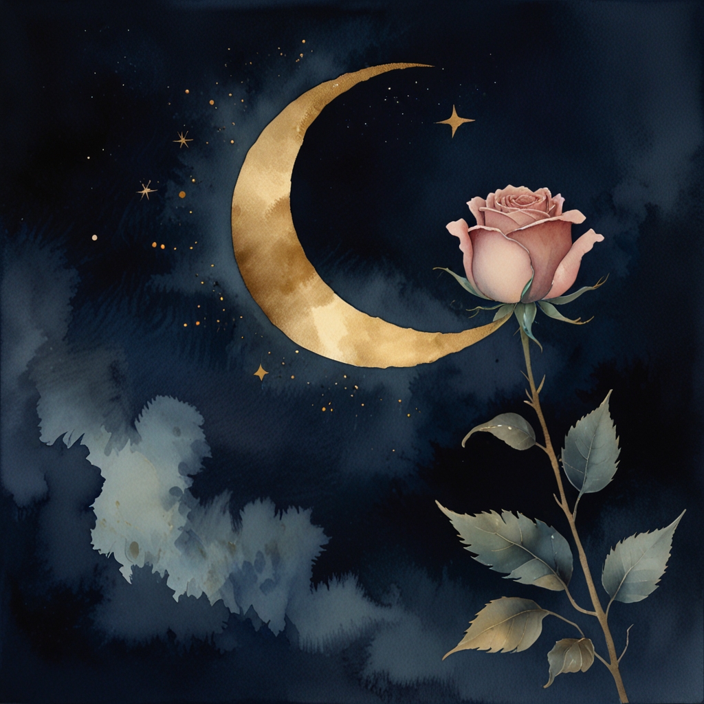 Rose — a dream symbol, watercolor illustration