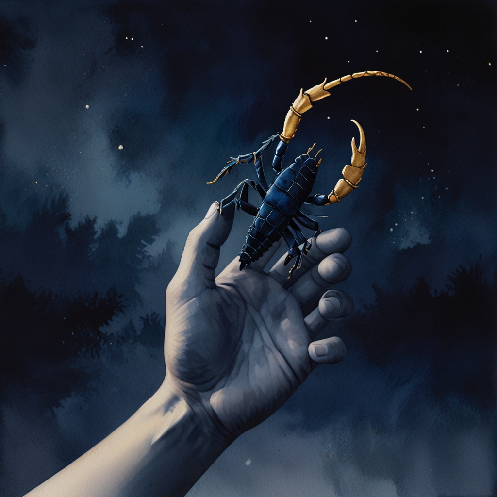 Scorpion — a dream symbol, watercolor illustration