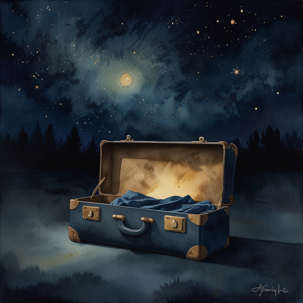 Suitcase — a dream symbol, watercolor illustration