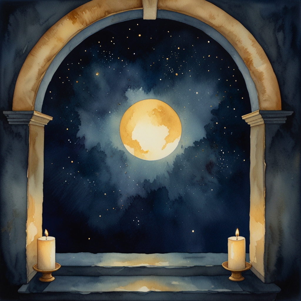 Temple — a dream symbol, watercolor illustration