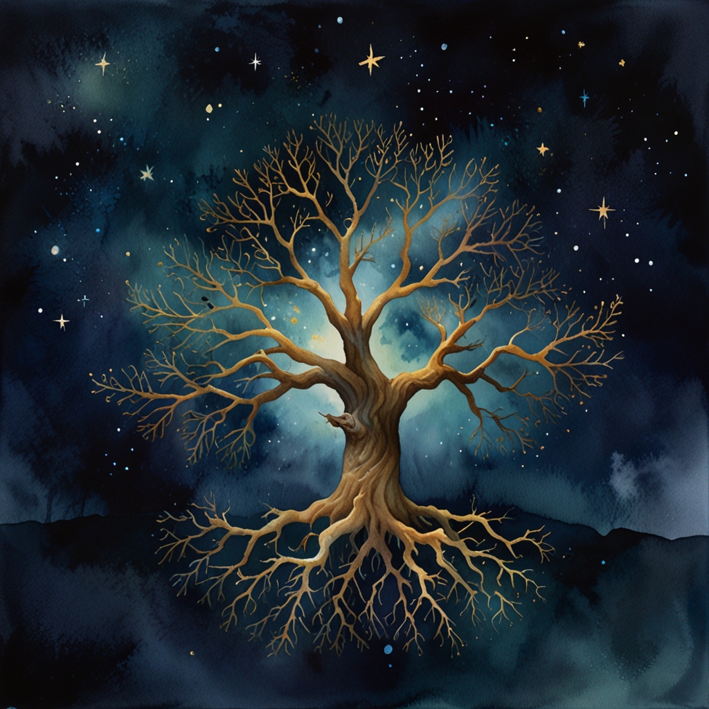 Tree — a dream symbol, watercolor illustration