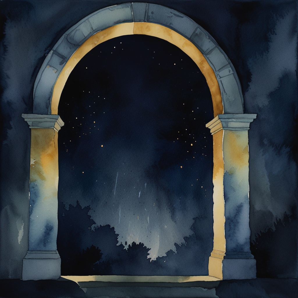 Tunnel — a dream symbol, watercolor illustration